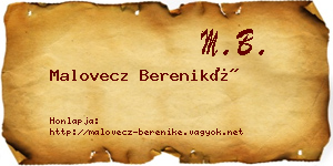Malovecz Bereniké névjegykártya